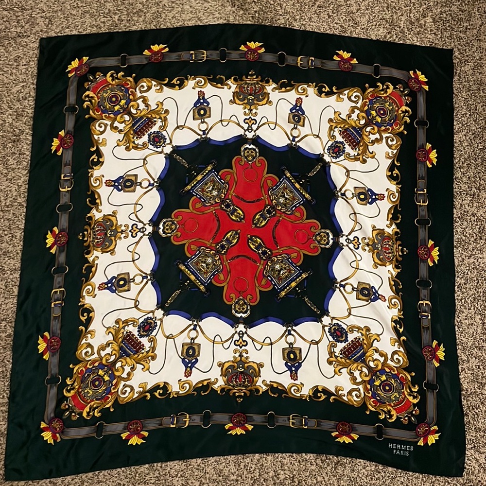 Vintage Hermes Paris silk scarf EUC